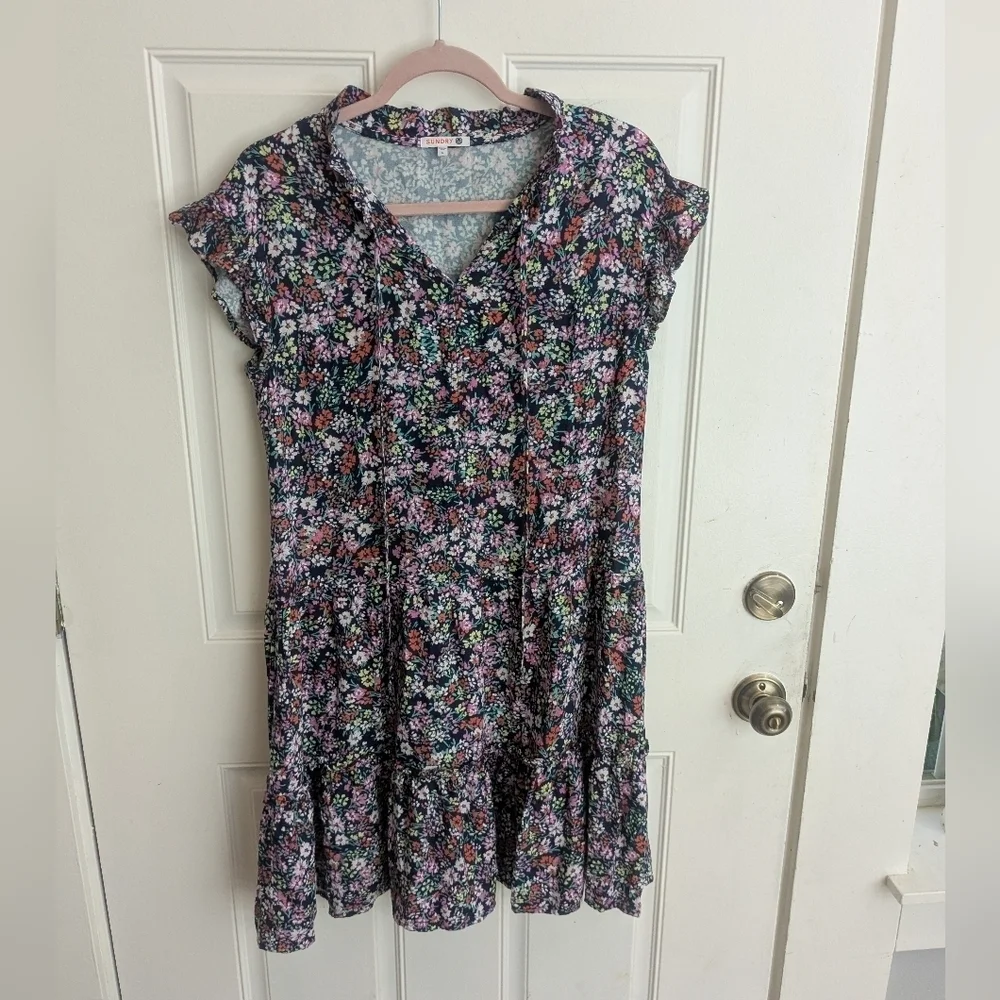 Sundry Mini Field Dress In Deep Navy